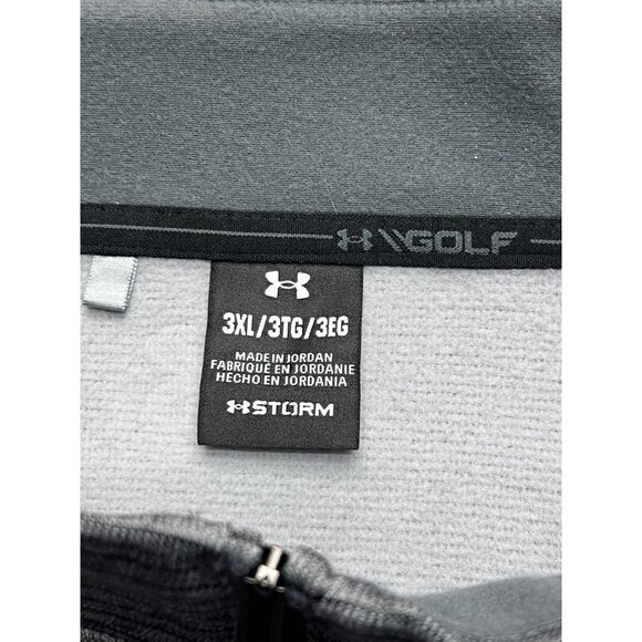 Under Armour Golf Grey Quarter Zip Long Sleeve Activewear Pullover Men's 3XL - Picture 3 of 8